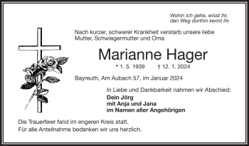 Traueranzeige von Marianne Hager von 80048