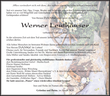 Traueranzeige von Werner Leuthäuser von 80048