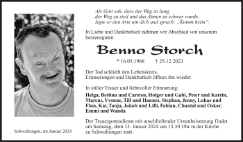 Traueranzeige von Benno Storch von 80048