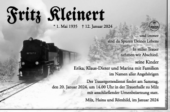 Traueranzeige von Fritz Kleinert von 80048