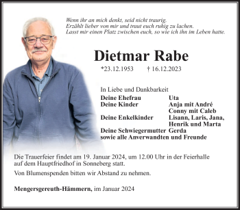 Traueranzeige von Dietmar Rabe von 80048