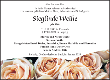Traueranzeige von Sieglinde Weihe von 80048