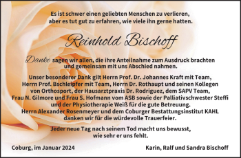Traueranzeige von Reinhold Bischoff von 80048