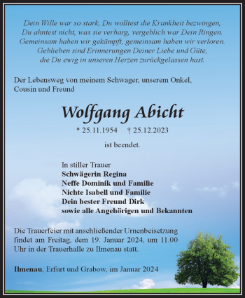 Traueranzeige von Wolfgang Abicht von 80048