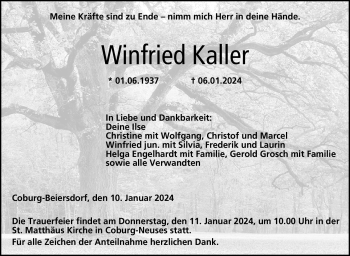 Traueranzeige von Winfried Kaller von 80048