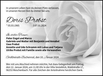 Traueranzeige von Doris Probst von 80048