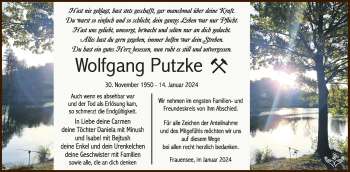 Traueranzeige von Wolfgang Putzke von 80048