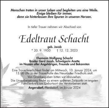Traueranzeige von Edeltraut Schacht von 80048