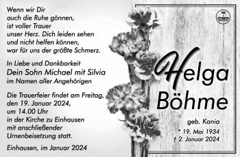 Traueranzeige von Helga Böhme von 80048