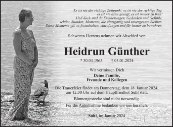 Traueranzeige von Heidrun Günther von 80048