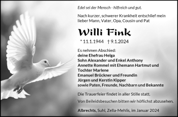 Traueranzeige von Willi Fink von 80048