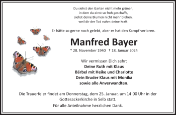 Traueranzeige von Manfred Bayer von 80048
