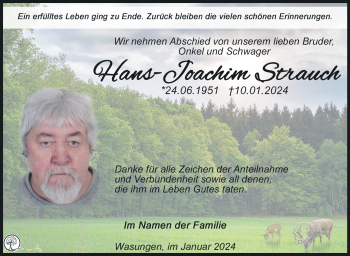 Traueranzeige von Hans-Joachinm Strauch von 80048