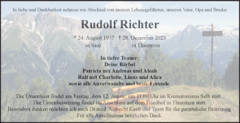 Traueranzeige von Rudolf Richter von 80048