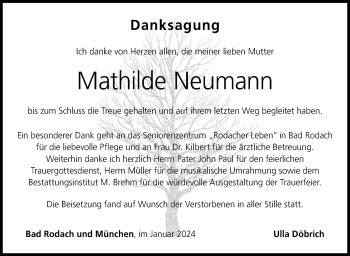 Traueranzeige von Mathilde Neumann von Neue Presse Coburg