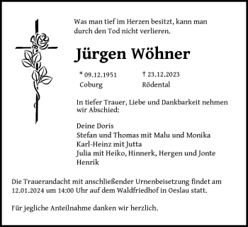 Traueranzeige von Jürgen Wöhner von 80048