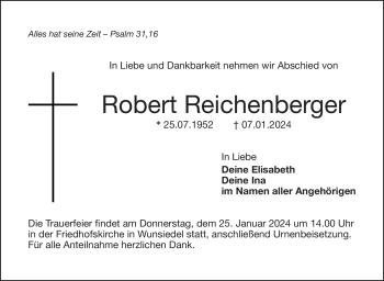 Traueranzeige von Robert Reichenberger von 80048