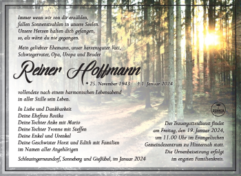Traueranzeige von Reiner Hoffmann von 80048