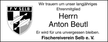 Traueranzeige von Beutl Anton von 80048