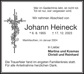Traueranzeige von Johann Heineck von 80048