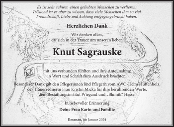 Traueranzeige von Knut Sagrauske von 80048