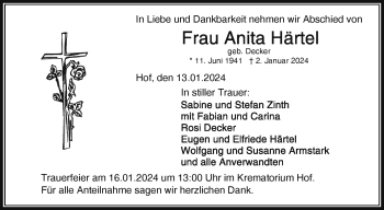 Traueranzeige von Anita Härtel von 80048