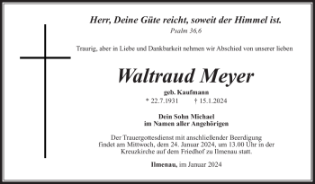 Traueranzeige von Waltraud Meyer von 80048