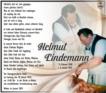 Traueranzeige von Helmut Lindemann von 80048