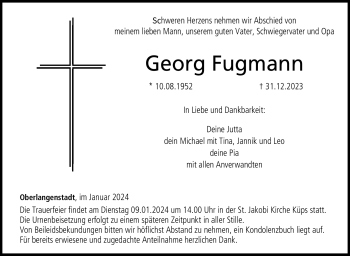 Traueranzeige von Georg Fugmann von 80048