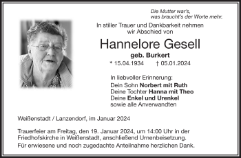 Traueranzeige von Hannelore Gesell von 80048