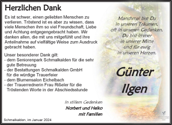 Traueranzeige von Günter Ilgen von 80048