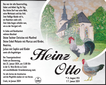Traueranzeige von Heinz Otto von 80048