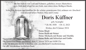Traueranzeige von Doris Küffner von 80048