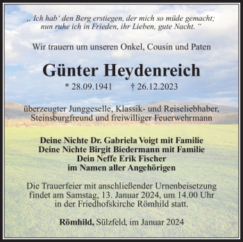 Traueranzeige von Günter Heydenreich von 80048