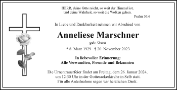 Traueranzeige von Anneliese Marschner von 80048