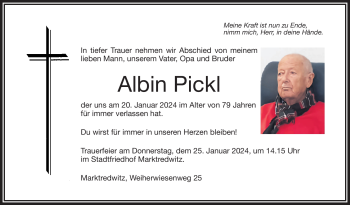 Traueranzeige von Albin Pickl von 80048