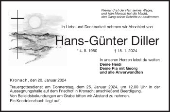 Traueranzeige von Hans-Günter Diller von 80048