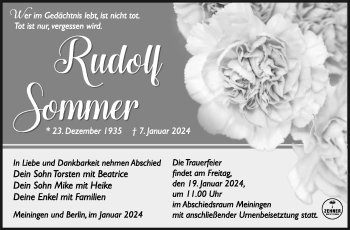 Traueranzeige von Rudolf Sommer von 80048