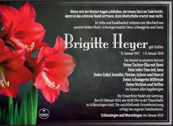 Traueranzeige von Brigitte Heyer von Südthüringer Presse