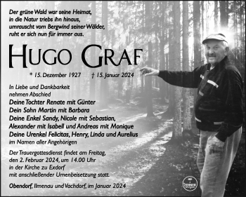 Traueranzeige von Hugo Graf von Südthüringer Presse
