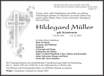 Traueranzeige von Hildegard Müller von 80048