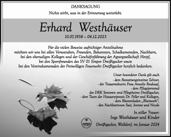 Traueranzeige von Erhard Westhäuser von 80048