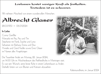 Traueranzeige von Albrecht Glaser von 80048