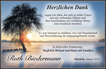 Traueranzeige von Ruth Biedermann von 80048