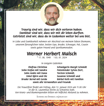 Traueranzeige von Werner Malsch von 80048
