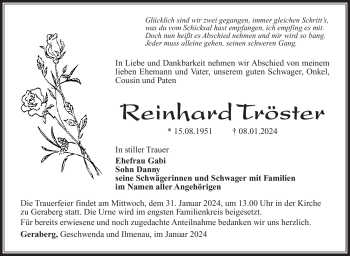 Traueranzeige von Reinhard Tröster von 80048