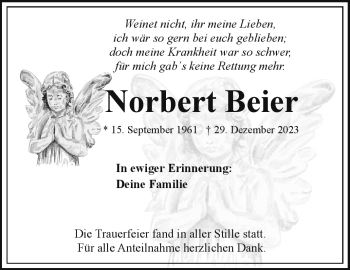 Traueranzeige von Norbert Beier von 80048