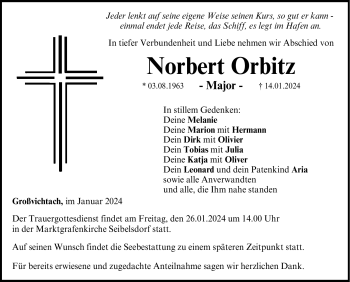 Traueranzeige von Norbert Orbitz von 80048