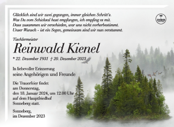 Traueranzeige von Reinwald Kienel von 80048