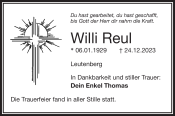 Traueranzeige von Willi Reul von 80048